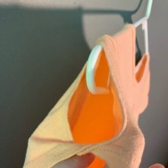 Calvin Klein Jeans Short Sleeve Dress Peach Orange Cold Shoulder - Picture 4 of 8